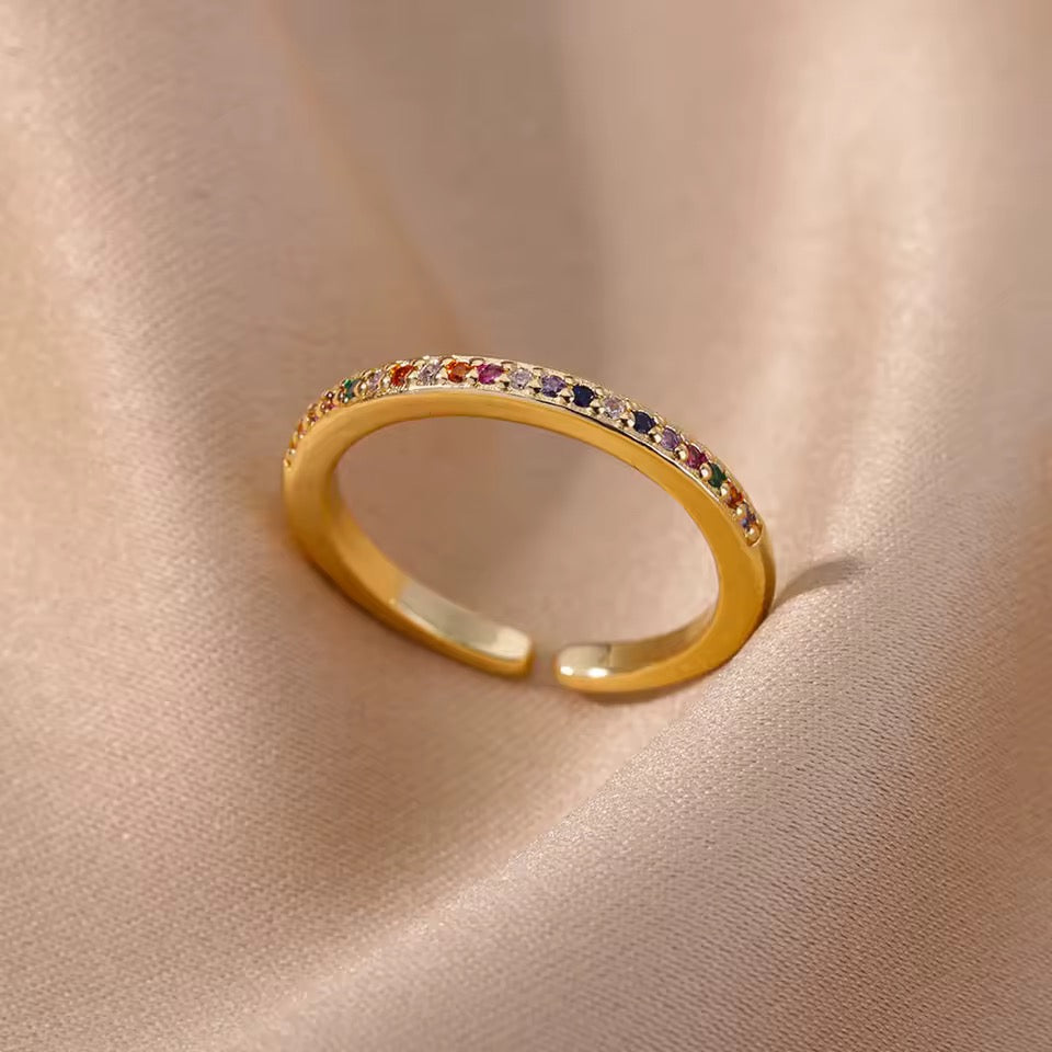 CALYPSO – Verstellbarer Ring aus Edelstahl, 18K vergoldet